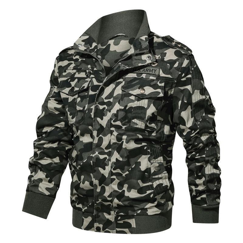 Chaqueta estampado militar hombre