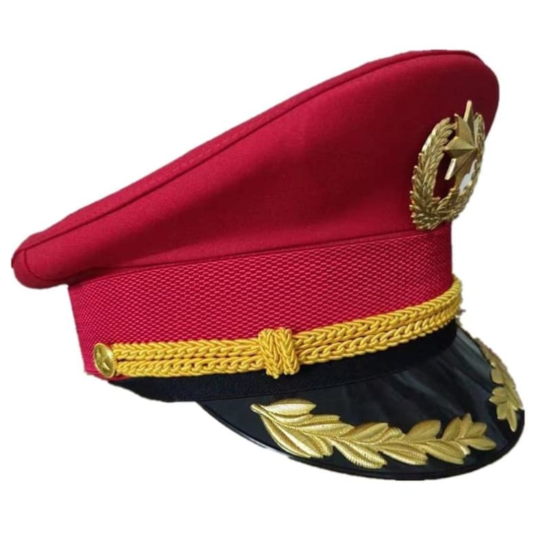 Gorra militar negra roja