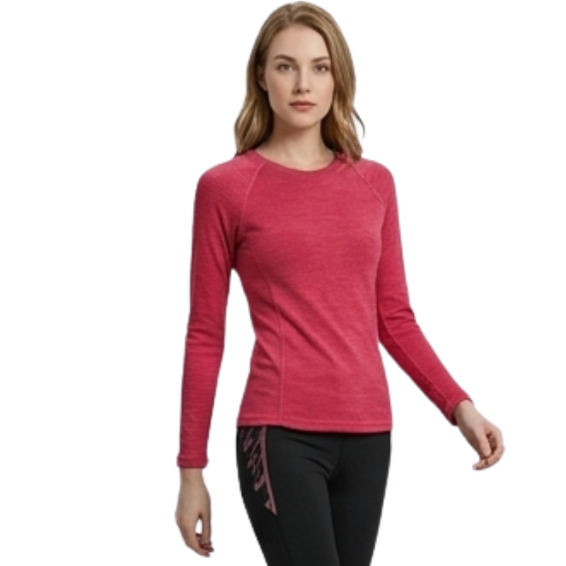 Camiseta manga larga lana merino mujer