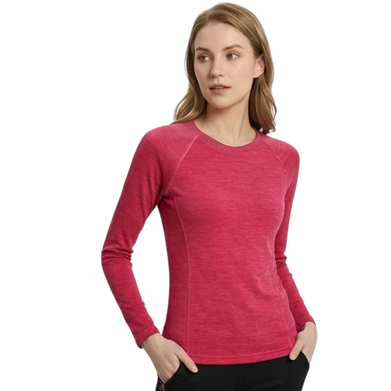 Camiseta manga larga lana merino mujer