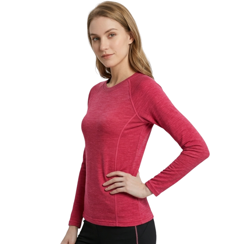 Camiseta manga larga lana merino mujer