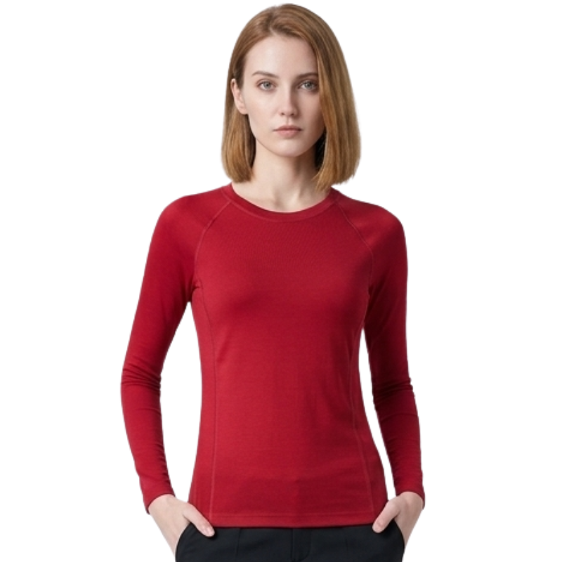 Camiseta manga larga lana merino mujer