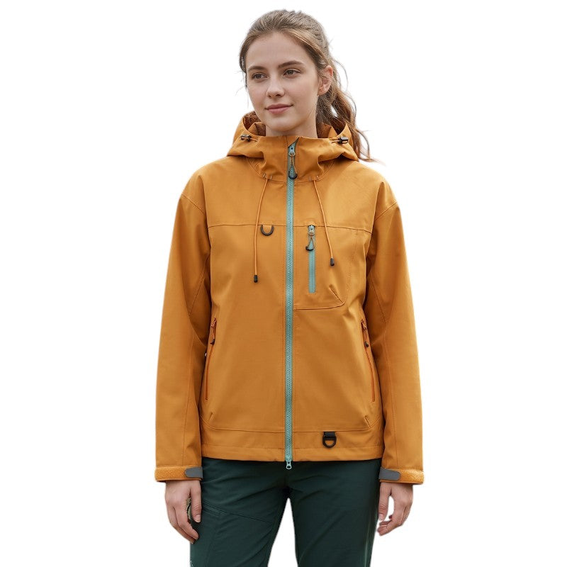Chaqueta impermeable con capucha mujer