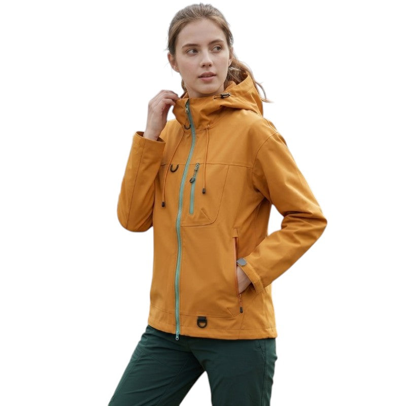 Chaqueta impermeable con capucha mujer
