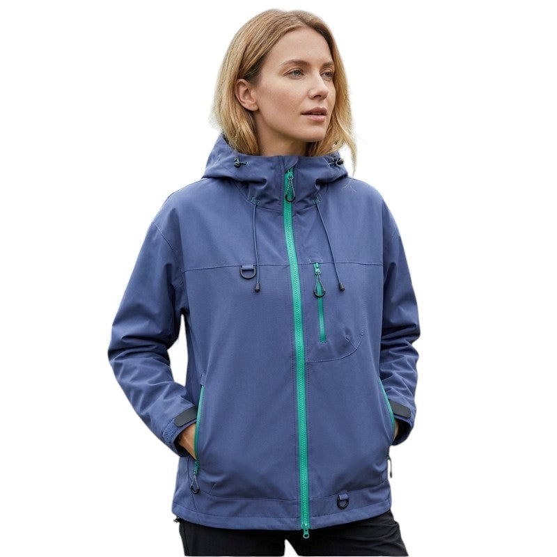 Chaqueta impermeable con capucha mujer