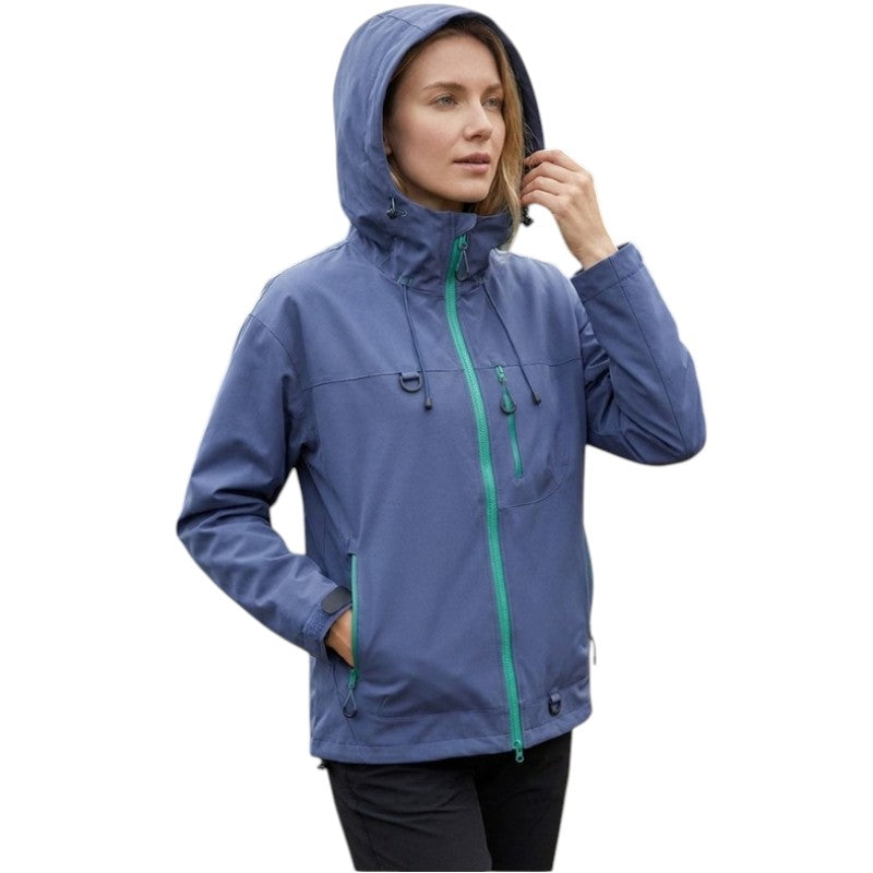 Chaqueta impermeable con capucha mujer
