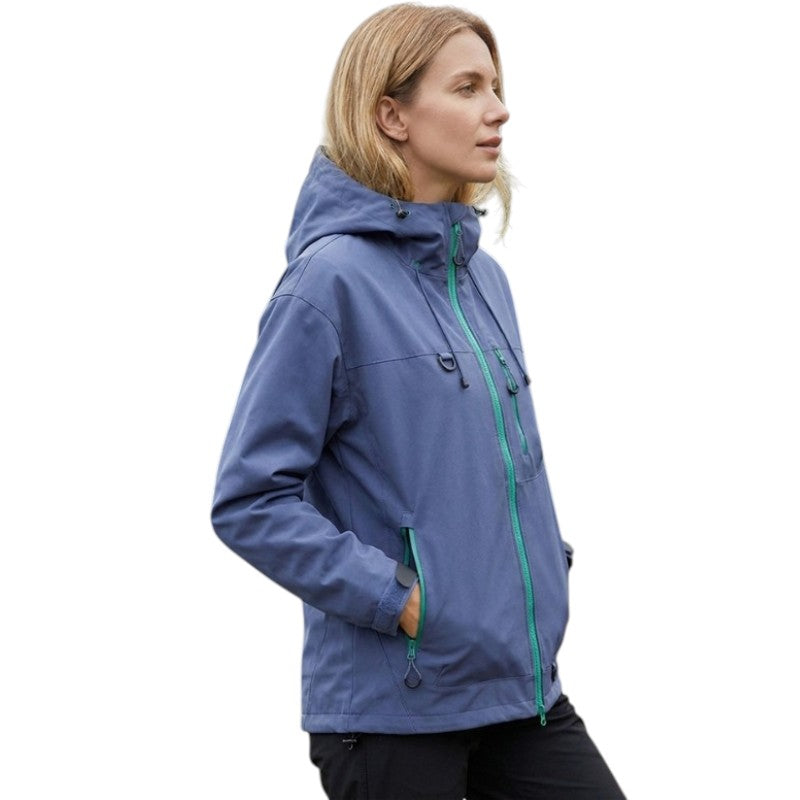 Chaqueta impermeable con capucha mujer