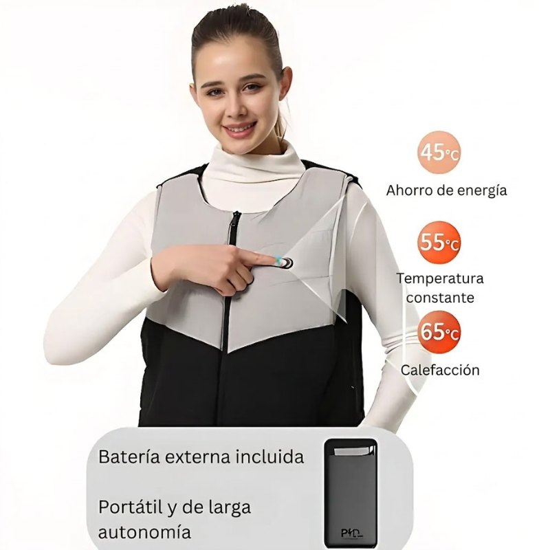 Chaleco Calefactable Bicolor Mujer