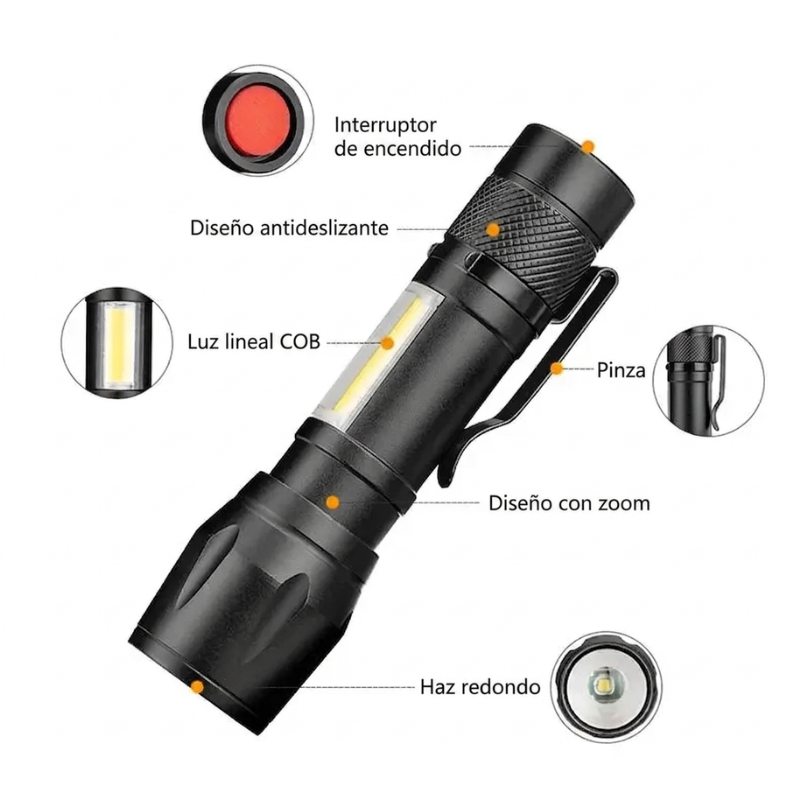 Linterna Led Usb Recargable