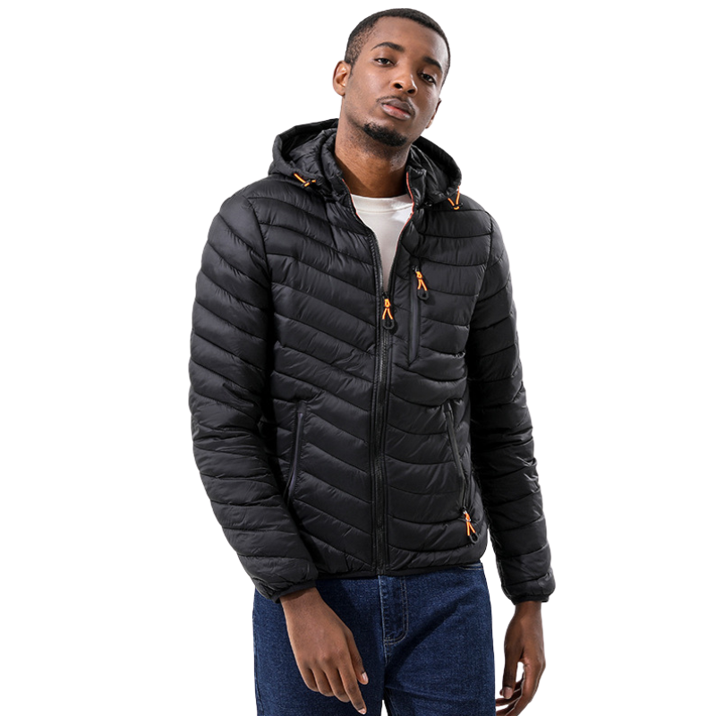 Chaqueta plumas hombre capucha desmontable