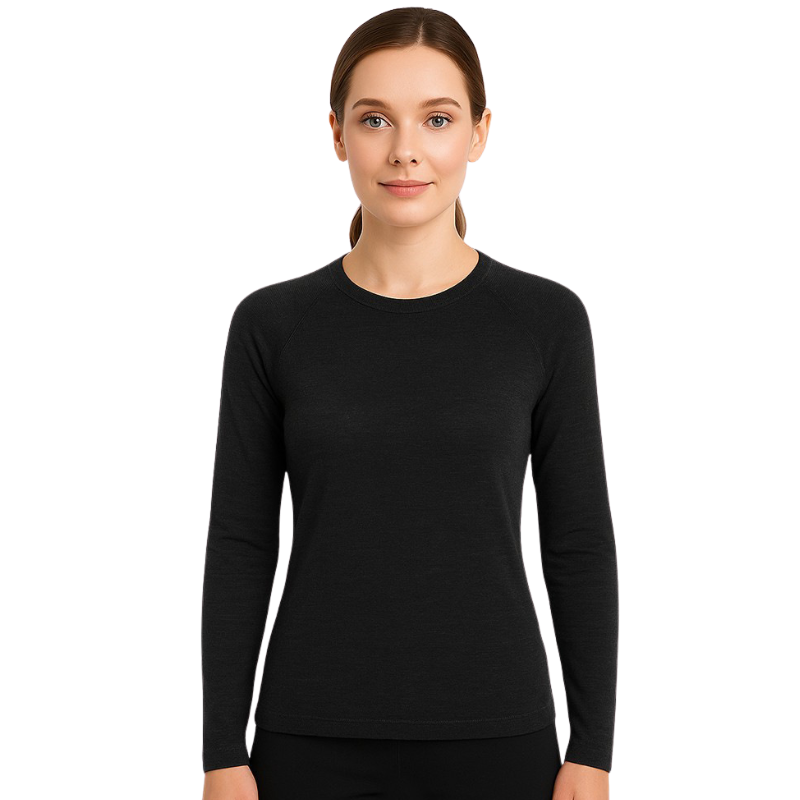 Camiseta manga larga lana merino mujer