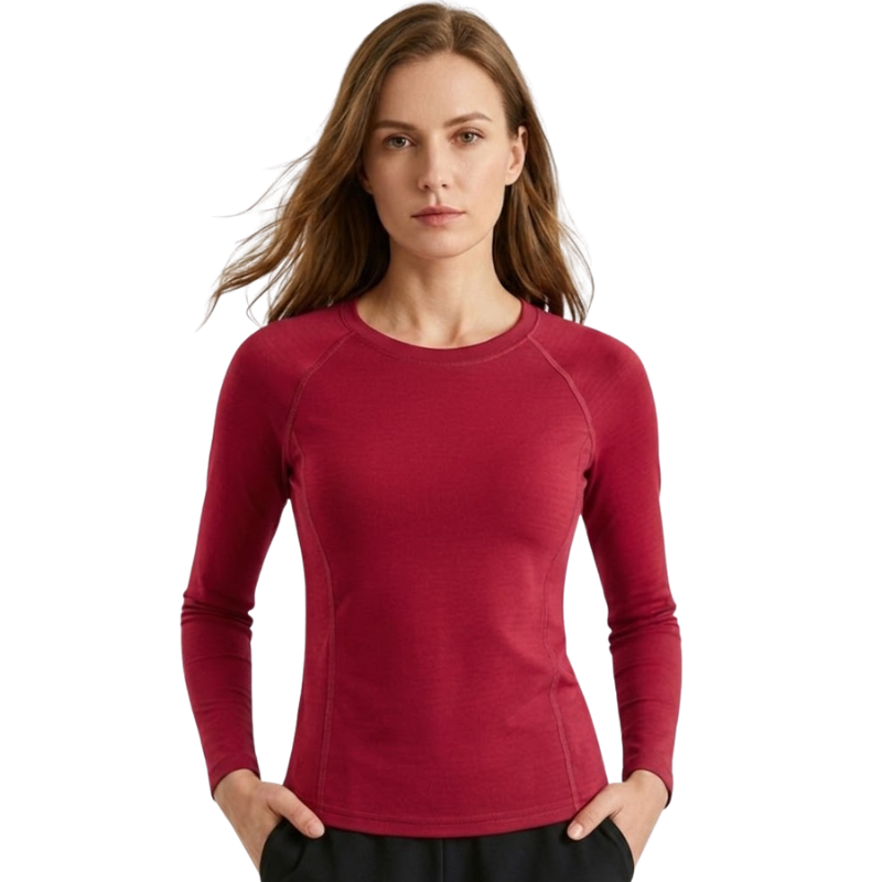 Camiseta manga larga lana merino mujer