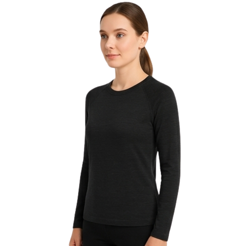 Camiseta manga larga lana merino mujer