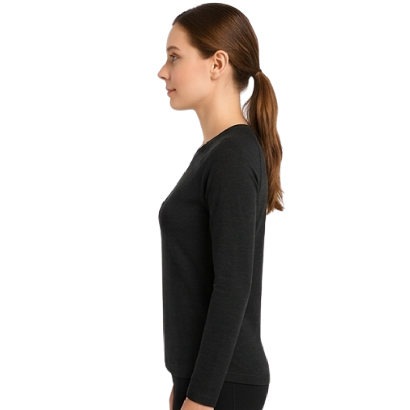 Camiseta manga larga lana merino mujer