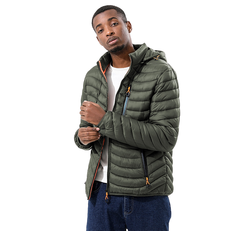 Chaqueta plumas hombre capucha desmontable