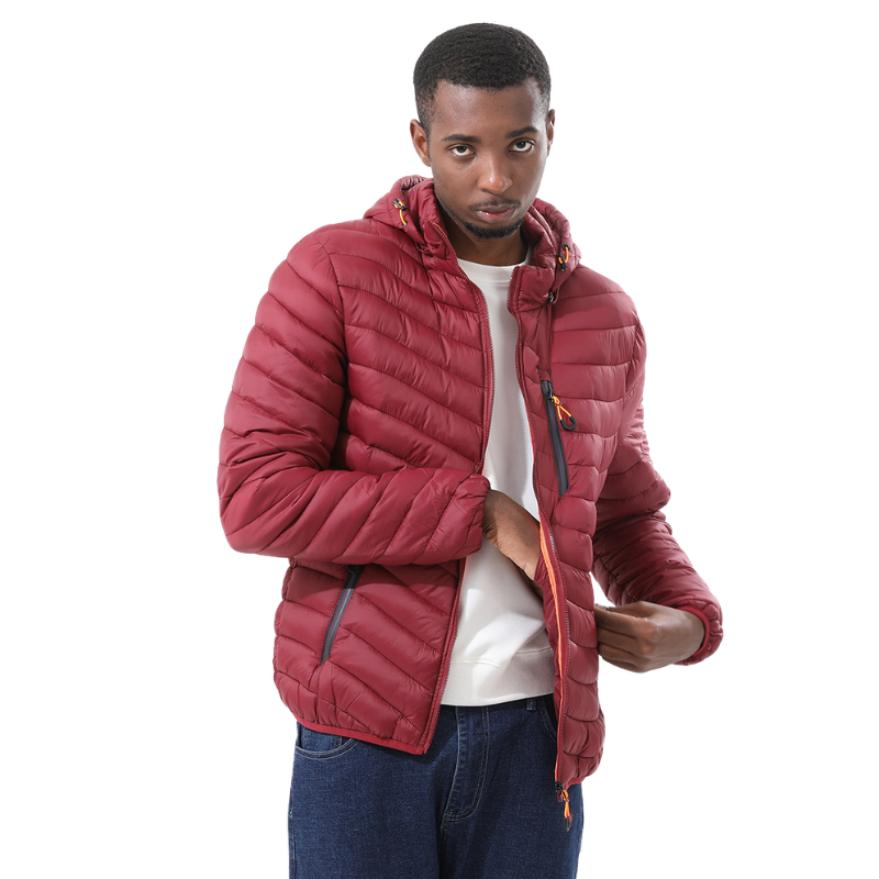 Chaqueta plumas hombre capucha desmontable