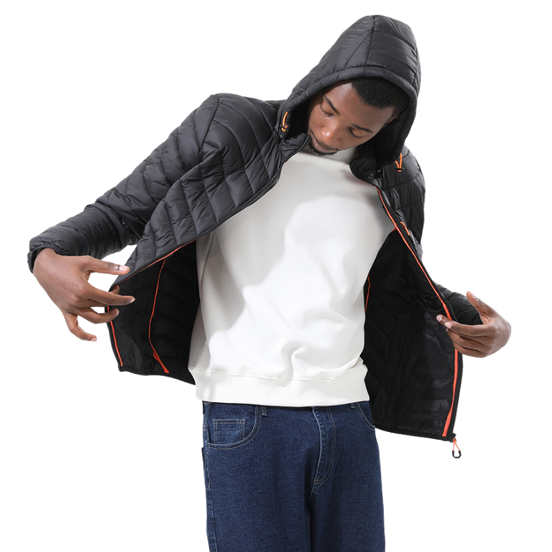 Chaqueta plumas hombre capucha desmontable