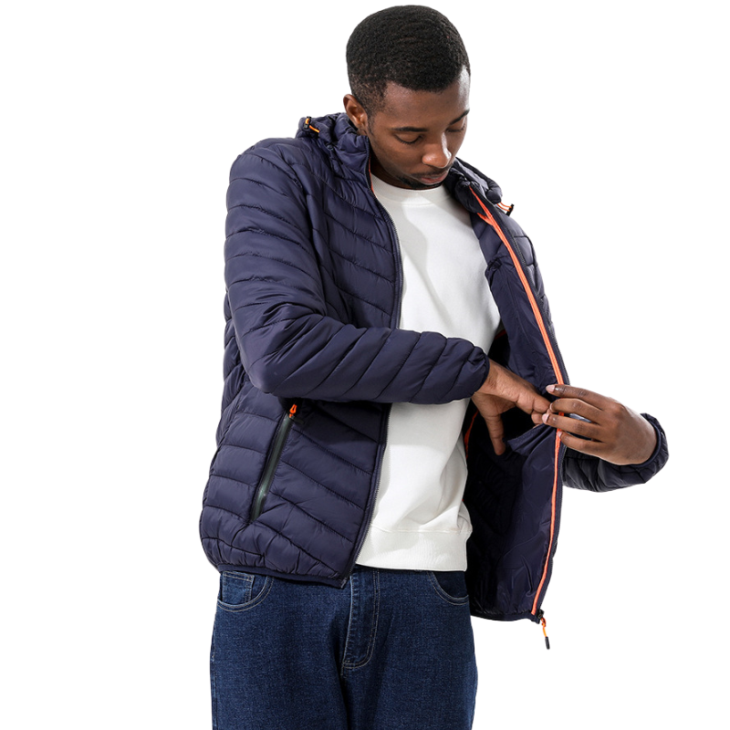 Chaqueta plumas hombre capucha desmontable