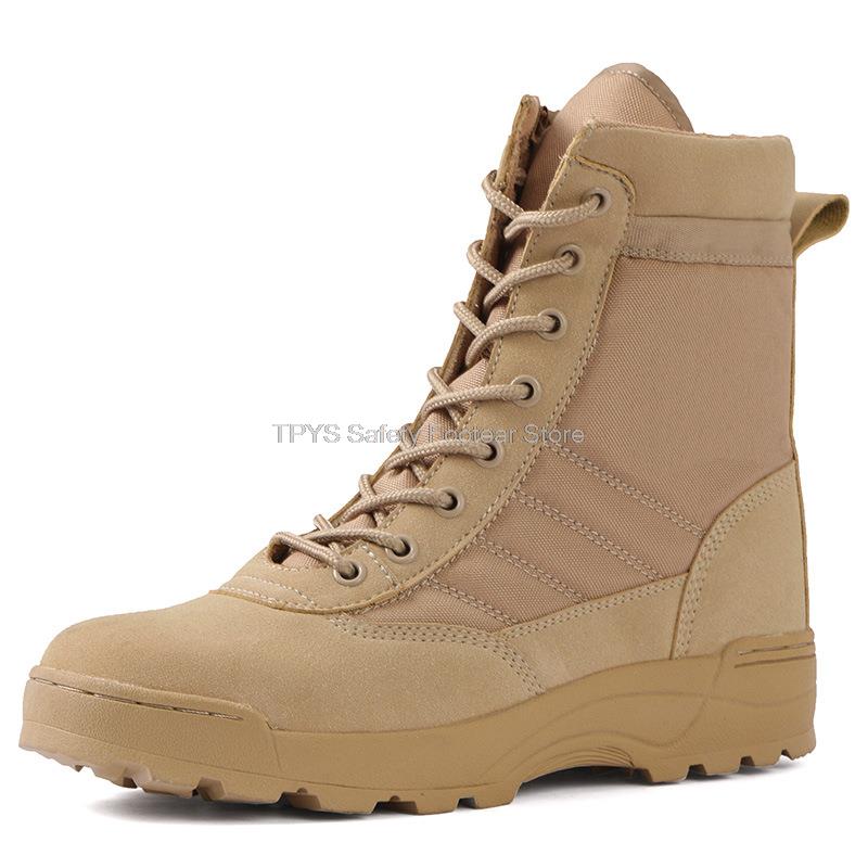 Bota militar beige mujer