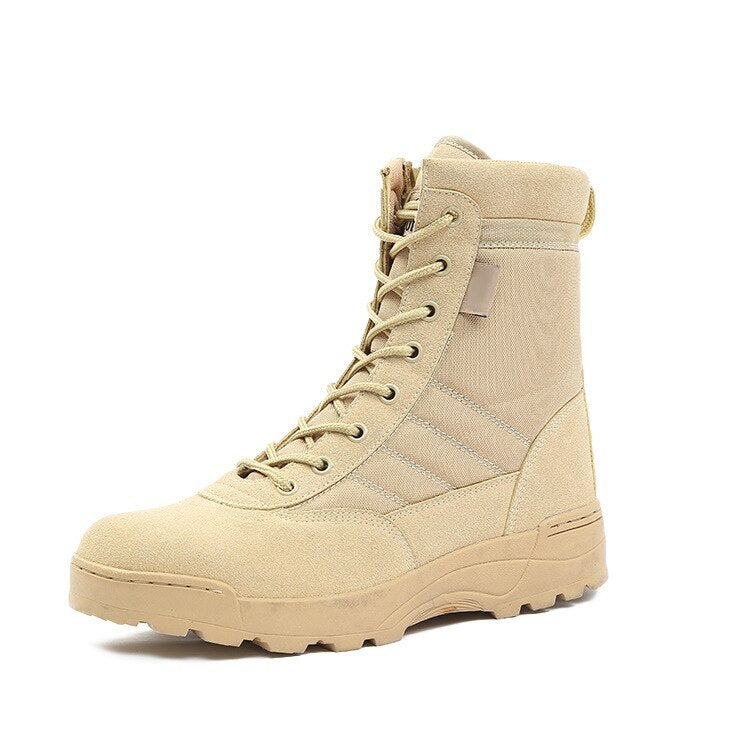 Bota militar beige mujer