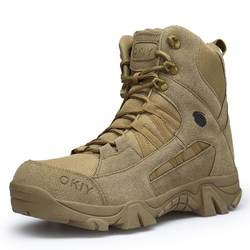 Bota militar hombre kaki