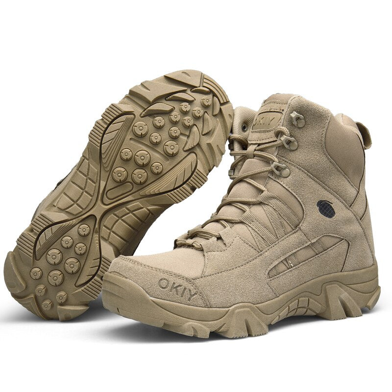 Bota militar hombre kaki