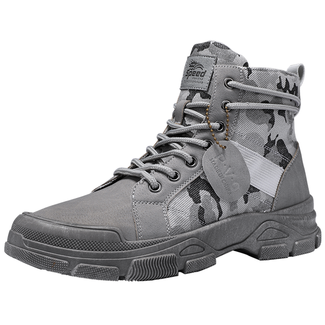 Bota militar hombre kaki