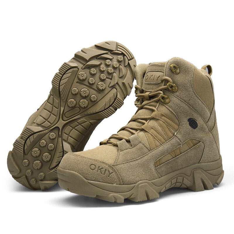 Bota militar hombre kaki