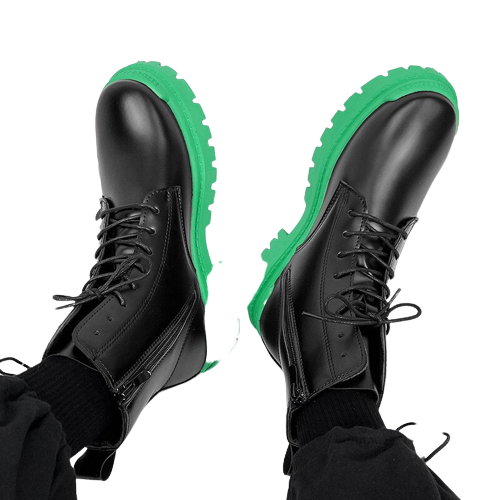 Bota militar piel mujer