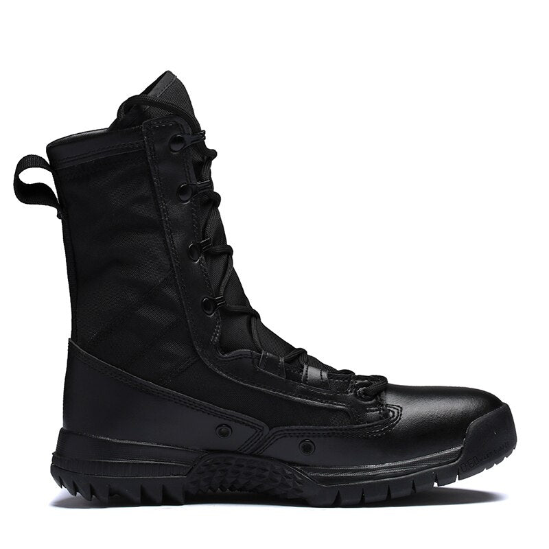Bota negra militar hombre