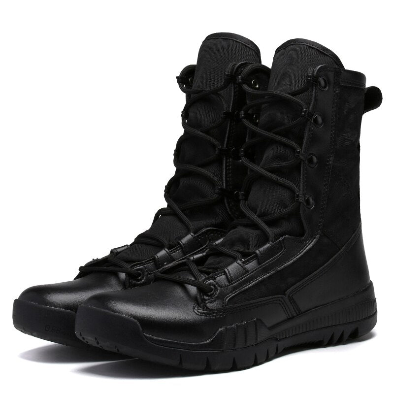 Bota negra militar hombre