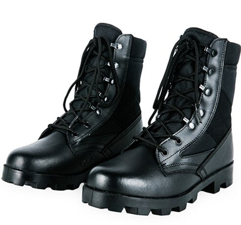 Bota negra militar mujer
