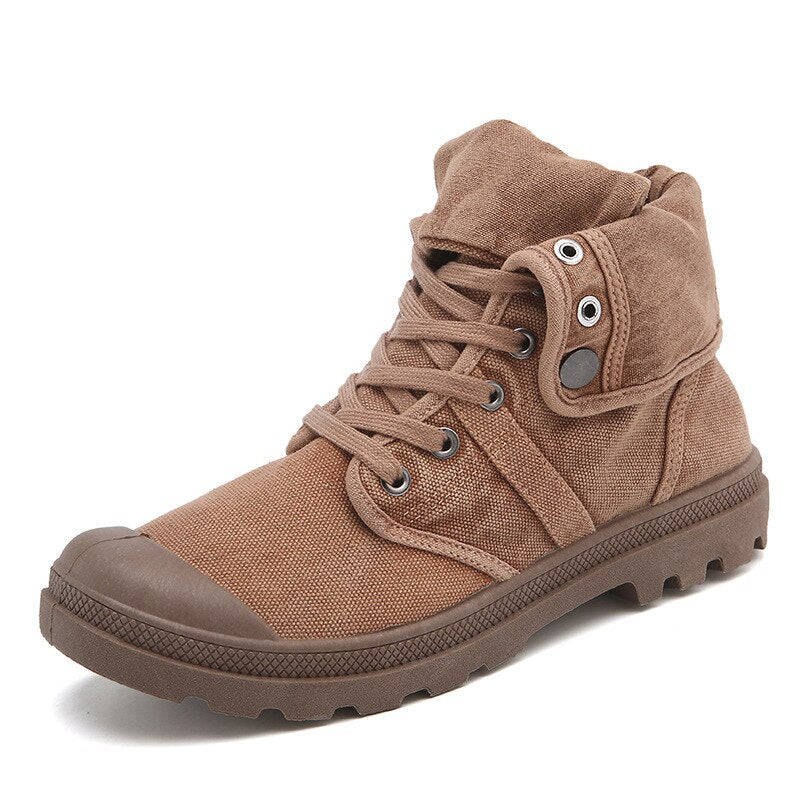 Botas cordones militar hombre