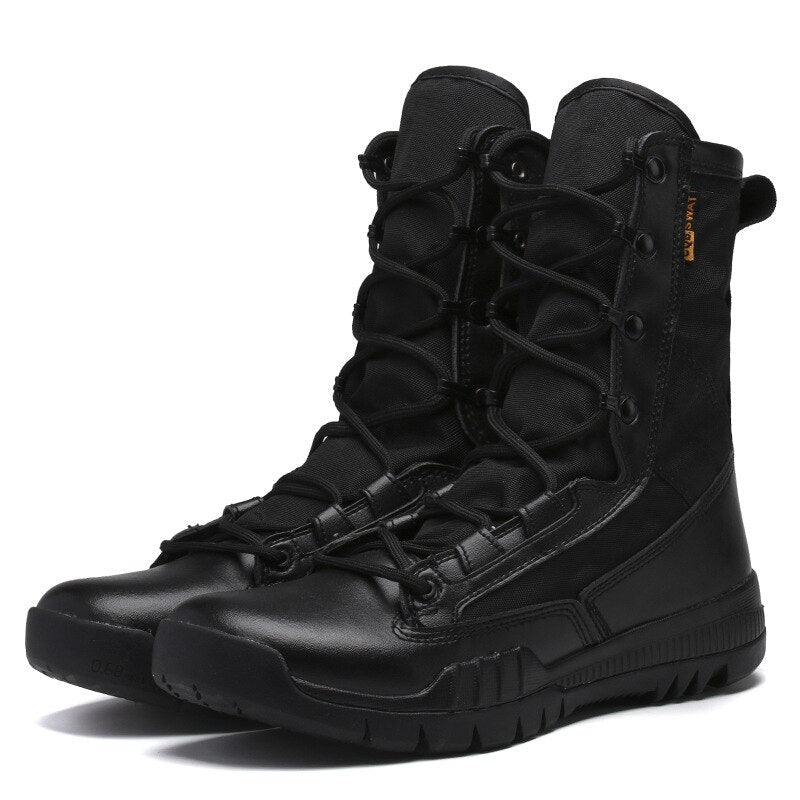 Botas estilo militar negras hombre
