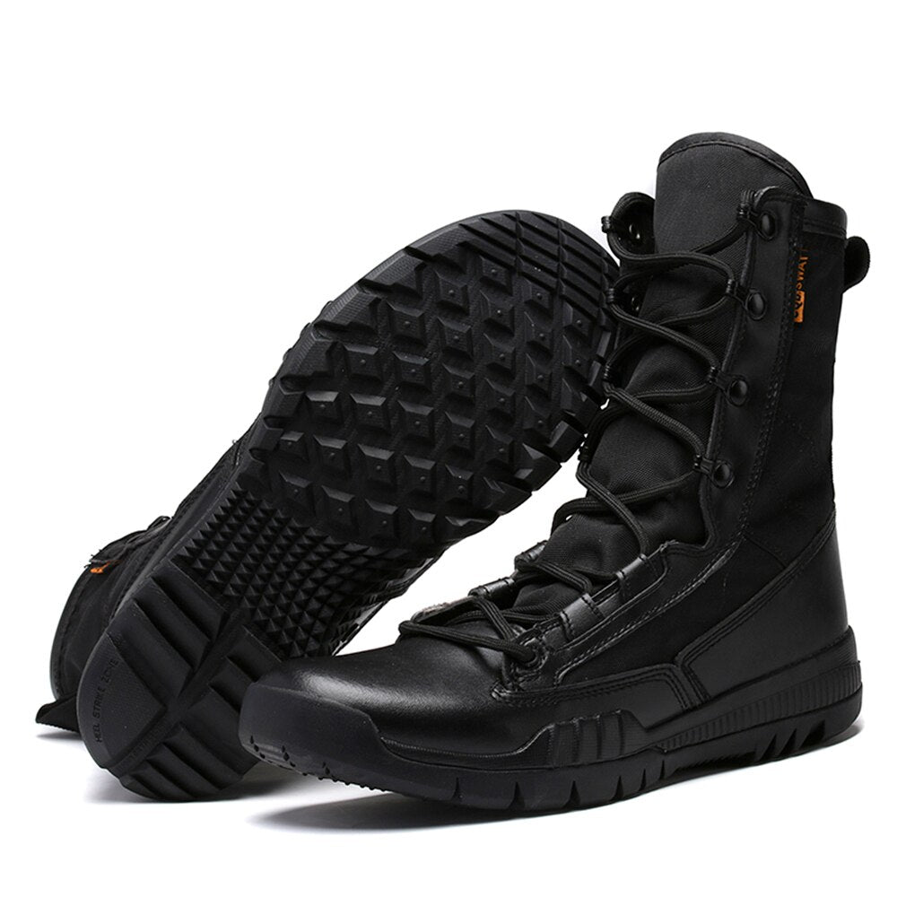 Botas estilo militar negras hombre