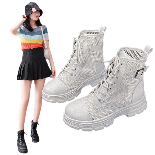 Botas militar negra mujer