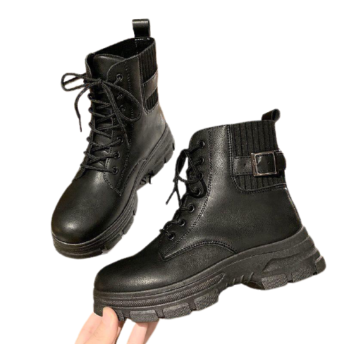 Botas militar negra mujer