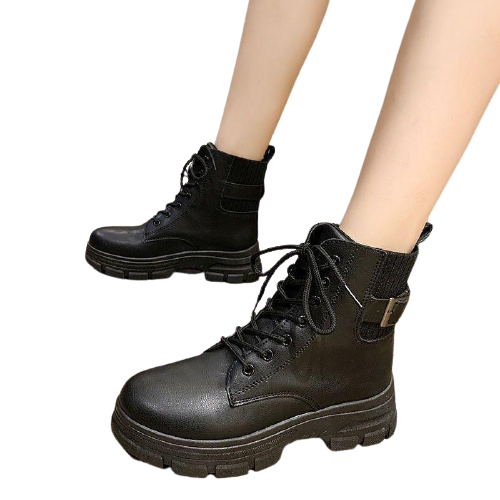 Botas militar negra mujer