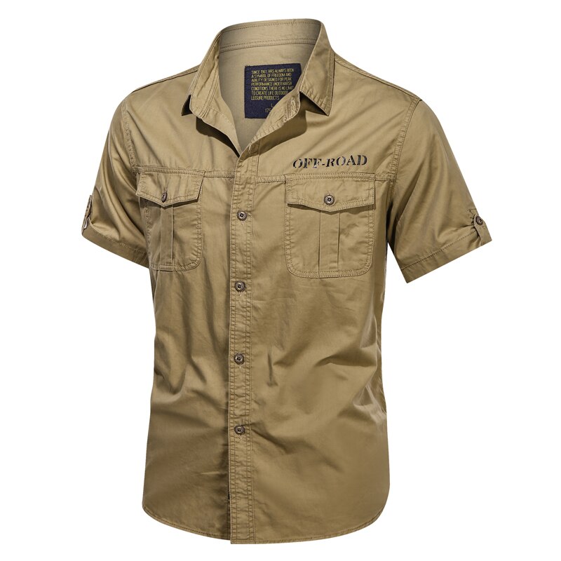 Camisa de botones hombre verde militar