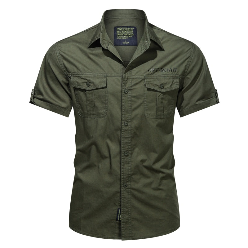 Camisa de botones hombre verde militar