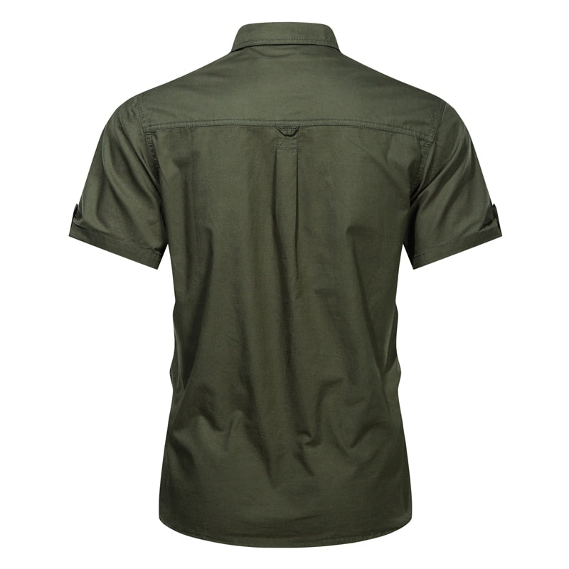 Camisa de botones hombre verde militar