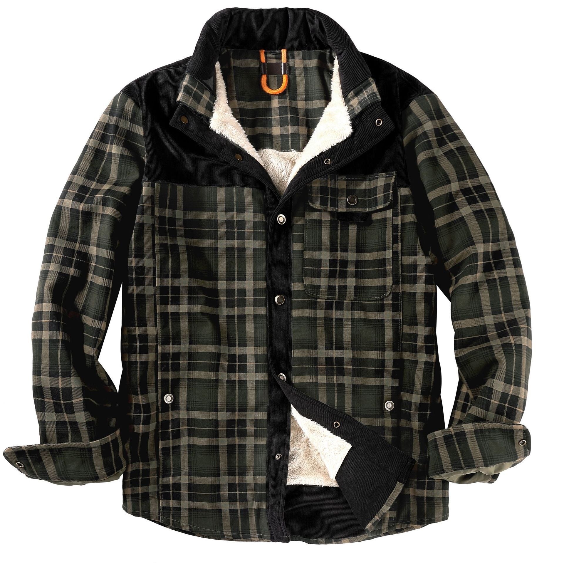 Camisa de gabardina verde militar hombre