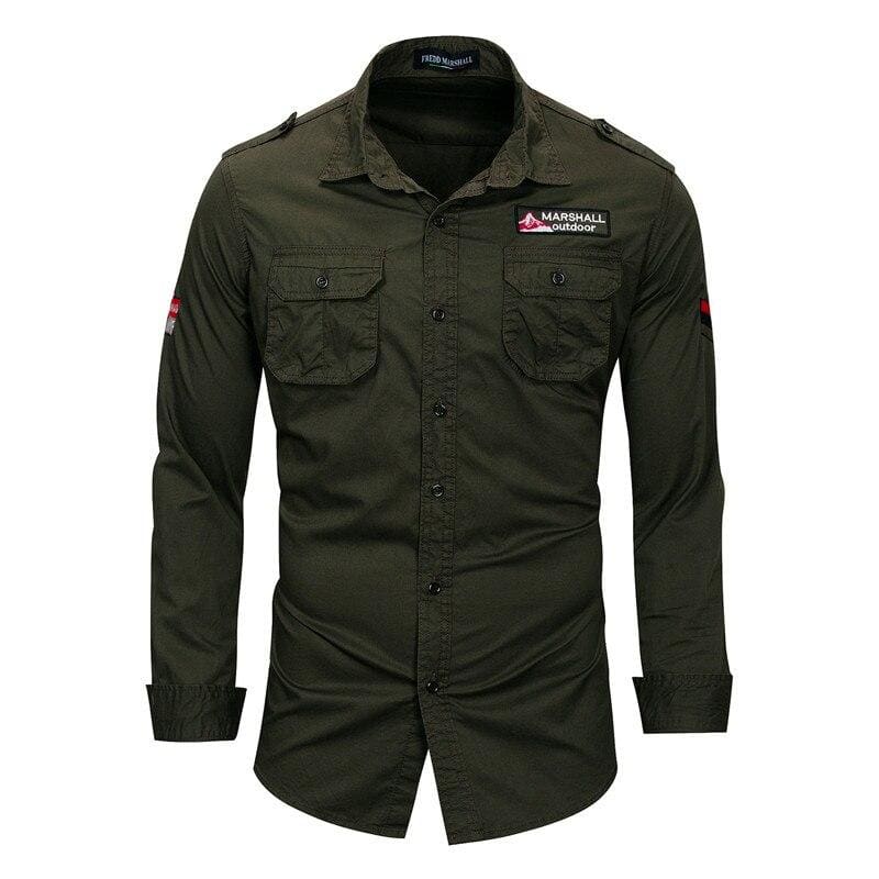 Camisa de hombre verde militar
