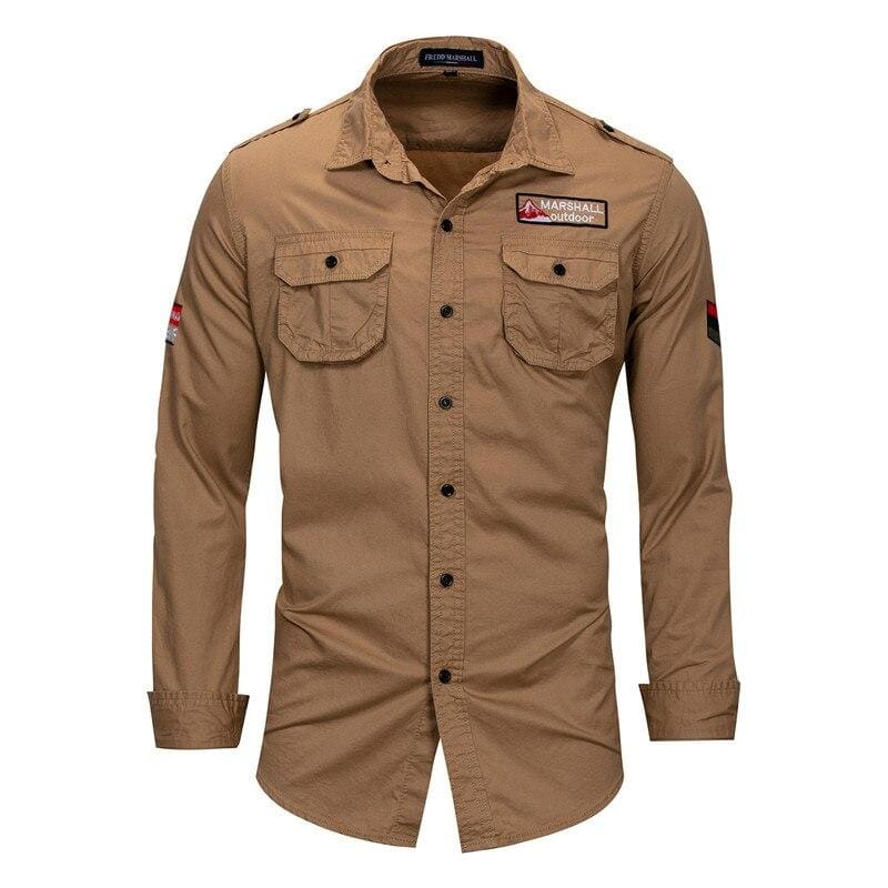 Camisa de hombre verde militar