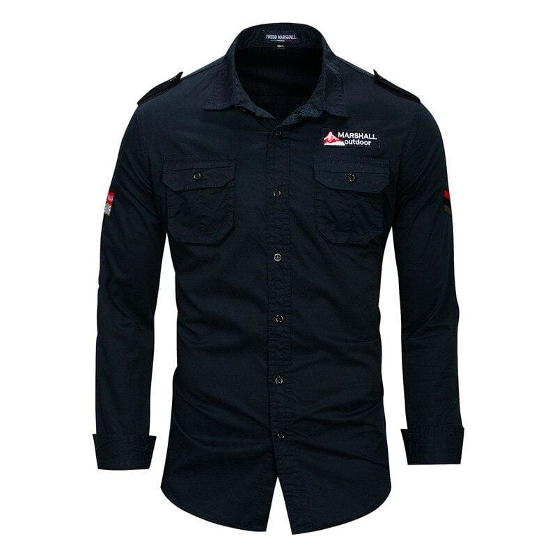 Camisa de hombre verde militar