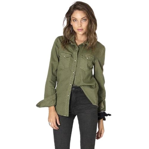 Camisa de mujer verde militar