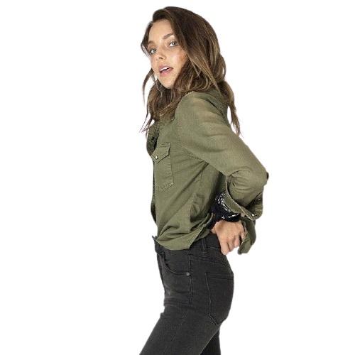 Camisa de mujer verde militar