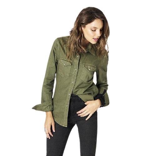 Camisa de mujer verde militar