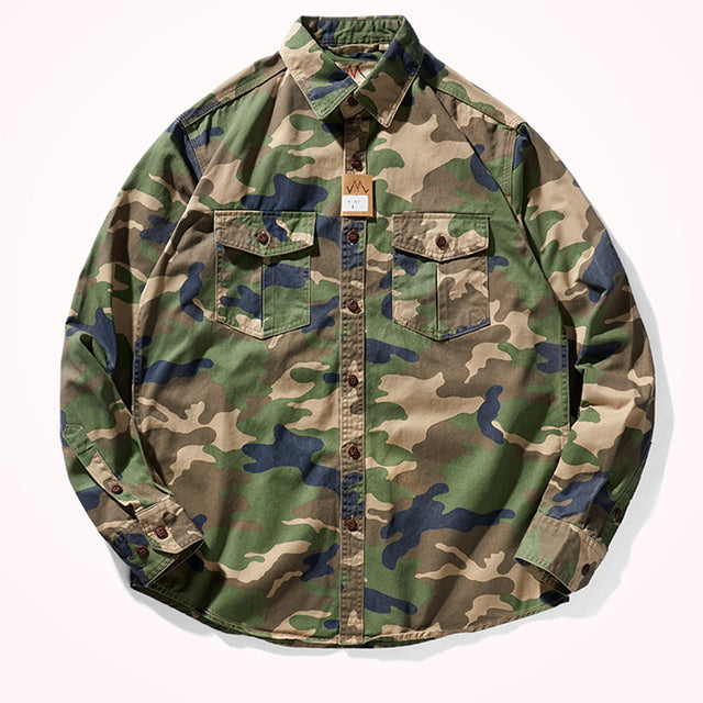 Camisa estampado militar hombre