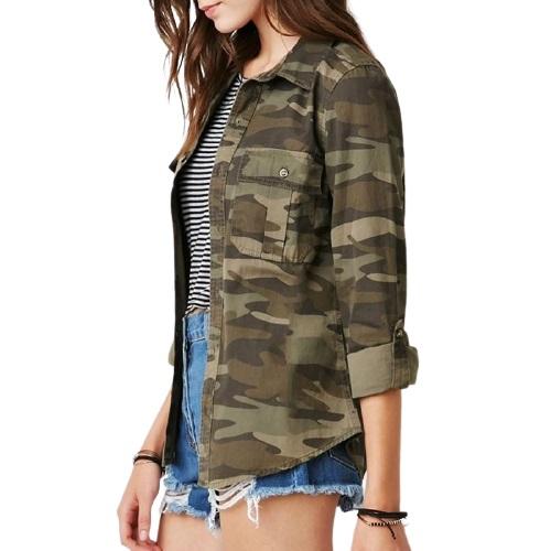 Camisa estampado militar mujer